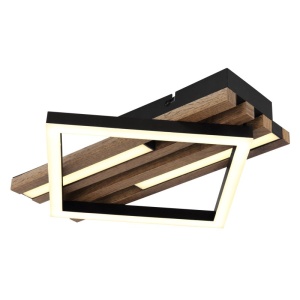Plafoniera LED riflaj MDF cu efect de lemn OBRIEN 249653 universul-luminii.ro