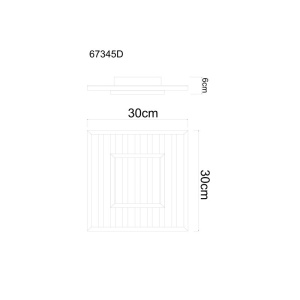 Plafoniera LED riflaj MDF cu efect de lemn WOODY 30x30cm 249593 universul-luminii.ro