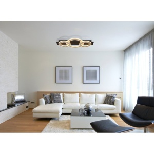 Plafoniera LED slim MDF maro JAYDEN 250973 universul-luminii.ro