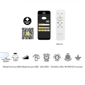 Plafoniera LED Smart dimabila cu telecomanda COIN 44x44cm alba 132383 universul-luminii.ro