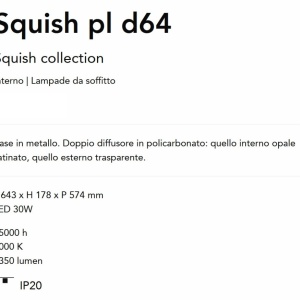 Plafoniera LED Squish pl d64 165153 universul-luminii.ro