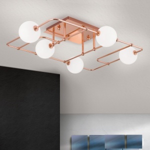 Plafoniera, Lustra aplicata tavan design modern PIPES, copper 94243 universul-luminii.ro