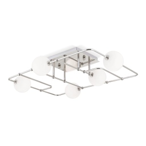 Plafoniera, Lustra aplicata tavan design modern PIPES, nickel plated 94233 universul-luminii.ro