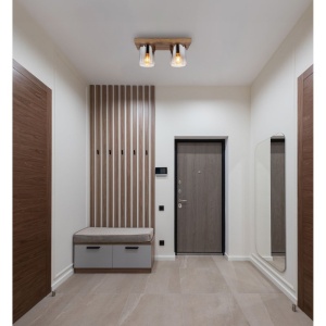 Plafoniera MDF si sticla fumurie UNDERWOOD 615043 universul-luminii.ro