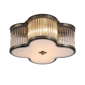Plafoniera metal alama antique, sticla Lotus 2L