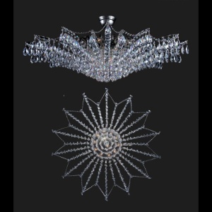Plafoniera moderna cristal Bohemia 120cm