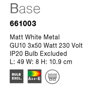 Plafoniera moderna cu spoturi Base alba 3L NVL-661003 78933 universul-luminii.ro
