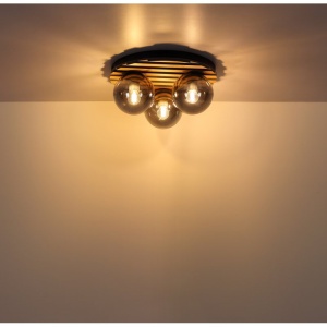 Plafoniera moderna, riflaj MDF cu efect de lemn, PARSONS - Img 2