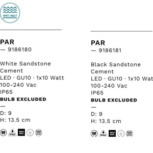 Plafoniera, Spot din ciment pentru exterior IP65 Par 250593 universul-luminii.ro