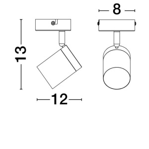 Plafoniera/Spot directionabil IP44 ALMA 1L negru 238323 universul-luminii.ro