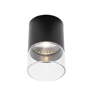 Plafoniera, Spot LED metal negru si sticla Fusion