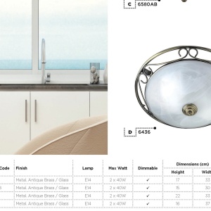 Plafoniera stil clasic Flush alama antic 6436 SRT 51203 universul-luminii.ro