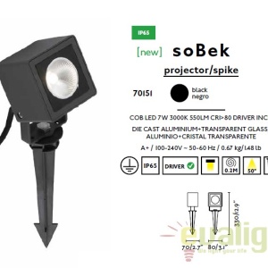 Proiector exterior cu tarus, iluminat LED, IP65, SOBEK 70151 56673 universul-luminii.ro