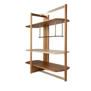 Raft stanga modern din lemn furniruit Walnut - Img 3
