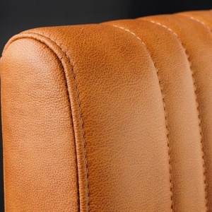 Scaun cu brate design retro Big Aston piele naturala coniac vintage - Img 5
