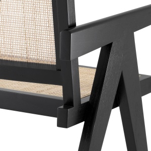 Scaun cu brate design vintage Aristide, negru 114619 HZ - Img 5