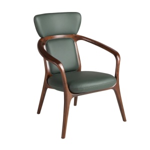 Scaun cu brate LUX design italian, Piele Sintetica Verde Inchis