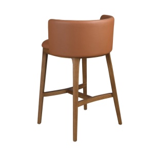 Scaun de bar design LUX, Nuc, Piele sintetica, Brown - Img 4