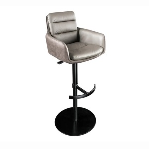 Scaun de bar pivotant Big George, microfibra/ piele taupe