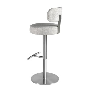 Scaun de bar pivotant cu inaltime reglabila Stool gri deschis - Img 4
