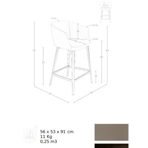 Scaun de bar stil avangardist Grey Stool - Img 3