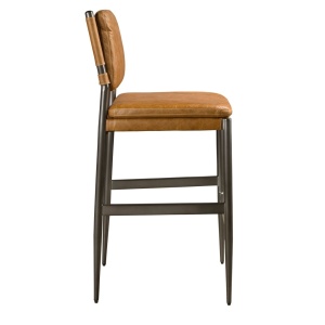 Scaun de bar tapitat cu piele naturala Brown - Img 3