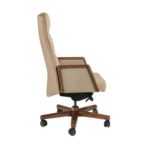 Scaun de birou modern piele sintetica si lemn Mink - Img 4