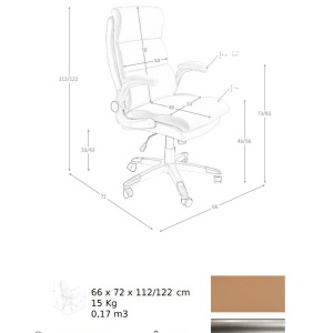Scaun de birou pivotant design LUX Brown - Img 2
