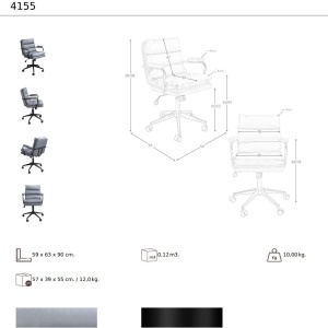 Scaun de birou pivotant design LUX Grey - Img 10