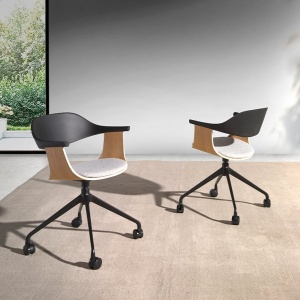 Scaun de birou pivotant design modern Gris-Negro - Img 8