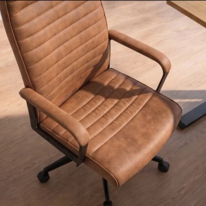 Scaun de birou pivotant LAZIO microfibra maro vintage - Img 6
