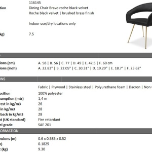 Scaun design elegant LUX Bravo, roche negru 116145 HZ - Img 6