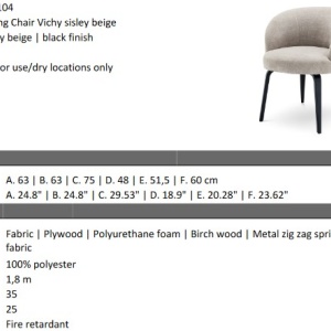 Scaun design elegant LUX Vichy, sisley bej 115104 HZ - Img 5