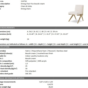 Scaun design LUX Fico boucle crem 114716 HZ - Img 2