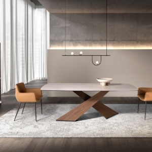 Scaun design LUX, Metal, Piele Sintetica Brown - Img 8