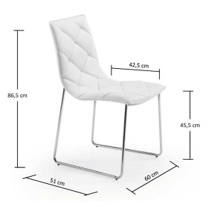Scaun design modern BAXTER alb C040U05 JG - Img 2