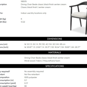 Scaun elegant design LUX Beale negru/ crem - Img 9