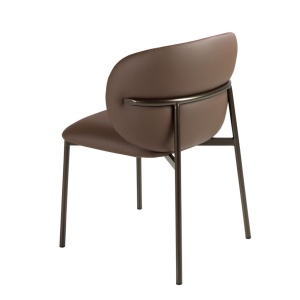 Scaun modern design italian, Piele Sintetica Maro - Img 4