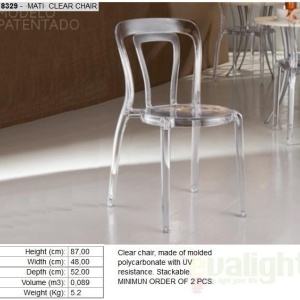 Scaun modern din policarbonat transparent, MATI 748329 - Img 2