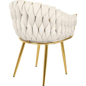 Scaun modern elegant TRESSE bej/ auriu - Img 5