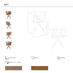 Scaun modern pivotant piele sintetica Camel - Img 10