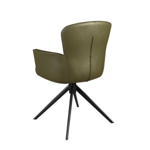 Scaun pivotant design LUX, Piele sintetica, Dark green - Img 4