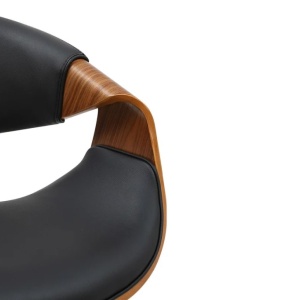 Scaun retro imitatie piele neagra, lemn furniruit ORGANIC - Img 5