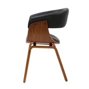 Scaun retro imitatie piele neagra, lemn furniruit ORGANIC - Img 8