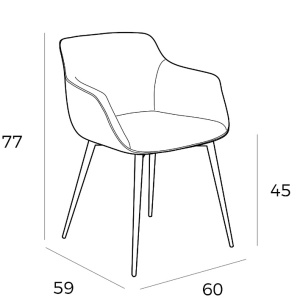 Scaun tapitat design italian Tomika AC-A116 - Img 4