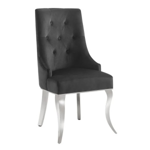 Set 2 scaune Modern Barock, argintiu/ catifea neagra