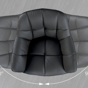 Set 2 scaune pivotante Papillon, piele neagra - Img 2
