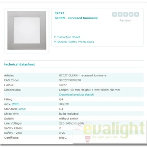Set 3 spot incastrabile GLENN 87027 EL 183653 universul-luminii.ro
