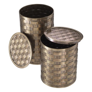 Set de 2 cutii din alama/ Accesoriu pentru masa de machiaj Lausanne vintage