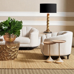 Set de 2 masute design LUX Onyx, Lemn, Puglia, 119346 HZ - Img 2